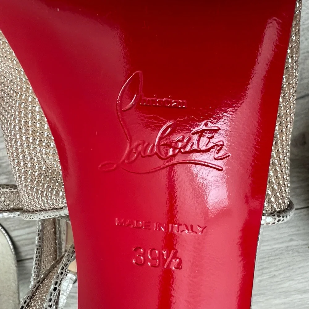 Christian Louboutin Mariacar Mesh Nude Leather Sandals 120 - Size 39.5